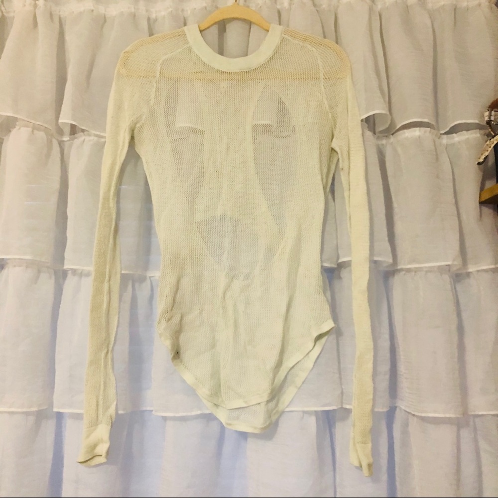 Mock mesh sweater with open back